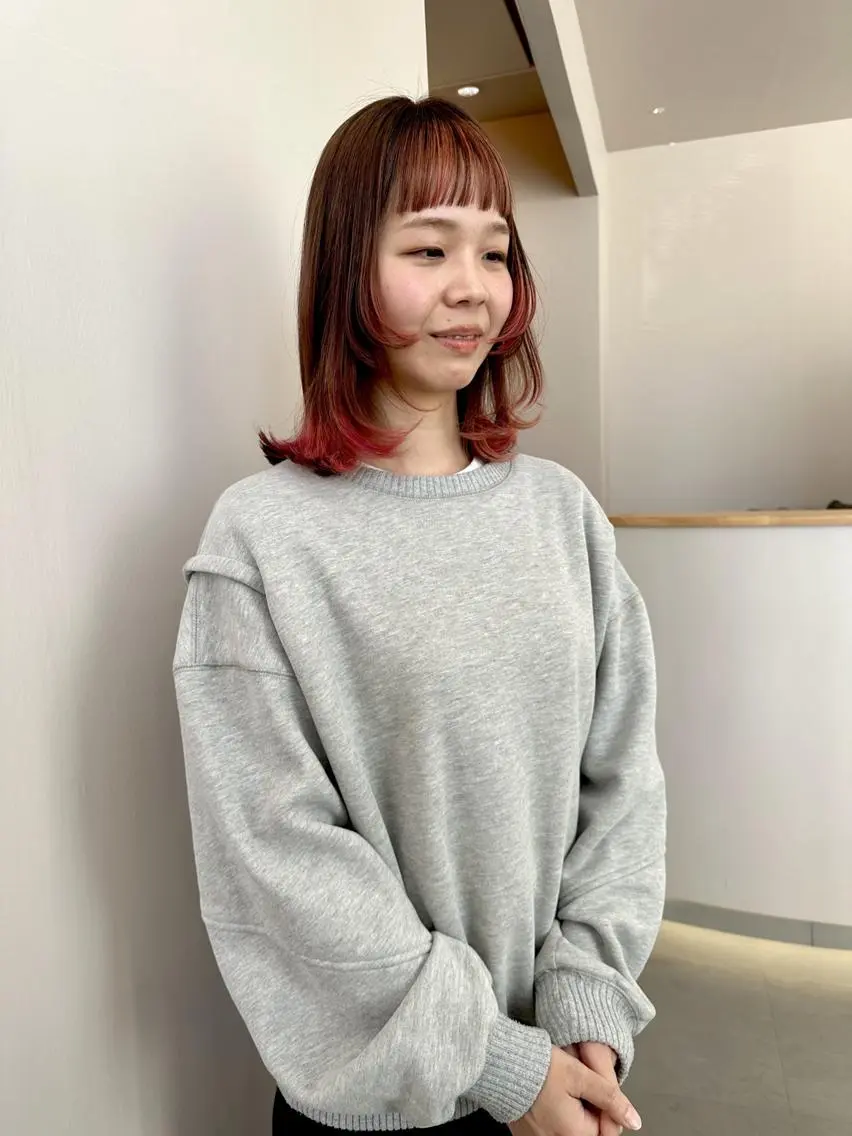 カラー ブリーチ ダブルカラー ボブ 髪質改善 【カラー】透明感カラ ー✨イノセントヘアのヘアスタイル