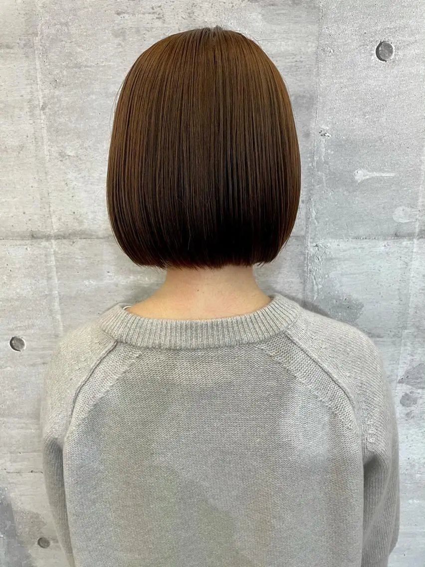 ミディアム カラー テラコッタ カット ヘアカラー トリートメント 江上拓郎/ショート /酸性ストレートのヘアスタイル