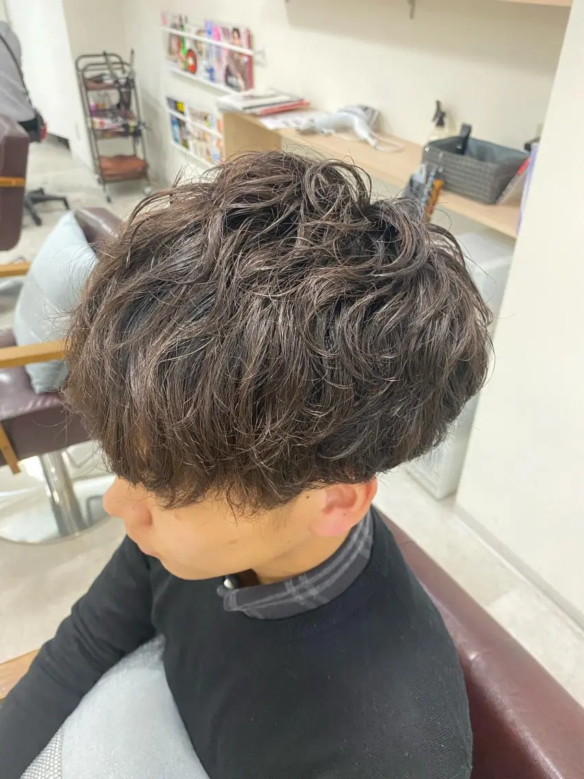 ショート パーマ メンズ メンズパーマ カット ヘッドスパ マンツーマン/透明感 foi hairのヘアスタイル