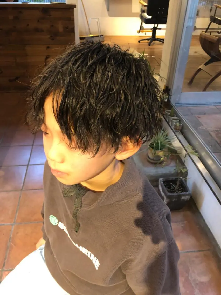 パーマ メンズ キッズ カット パーマ 冨士川 英樹のヘアスタイル