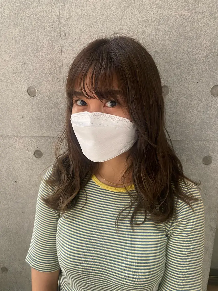 セミロング カラー ブラウンカラー ブリーチなしカラー RURI🩵のヘアスタイル