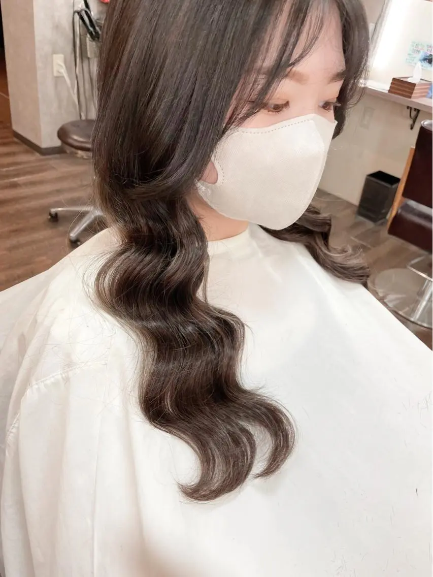 ロング ヘアアレンジ シールエクステ エクステ 韓国風ヘア ロング カット エクステ 田井中 悠紀のヘアスタイル