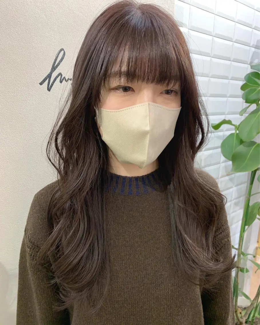 ロング カラー グレージュ ラベンダーカラー ラベンダーグレージュ ラベンダーグレー hubhair レイヤー/透明感のヘアスタイル
