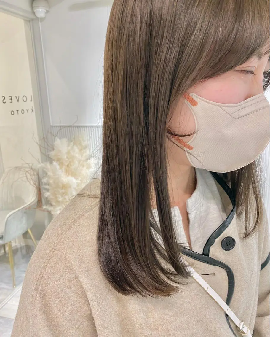 ミディアム カラー ベージュカラー グレージュ 髪質改善 LOVESTOIKE 堂本のヘアスタイル