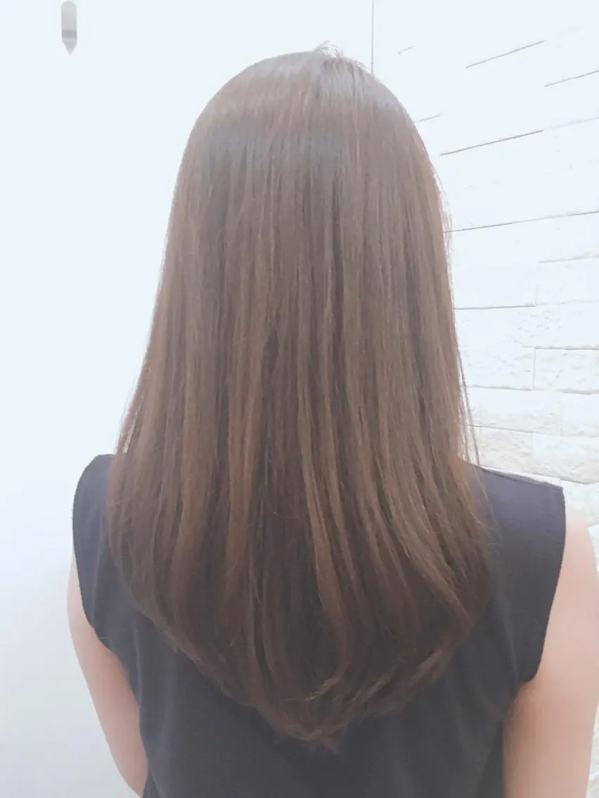セミロング パーマ 縮毛矯正 ストレートパーマ Real me 鈴木のヘアスタイル