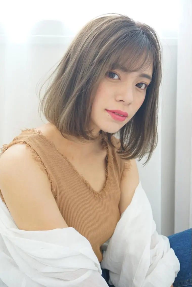 ミディアム カット ヘアカラー トリートメント 髪質改善、縮毛矯正 Core梅田茶屋町店のヘアスタイル