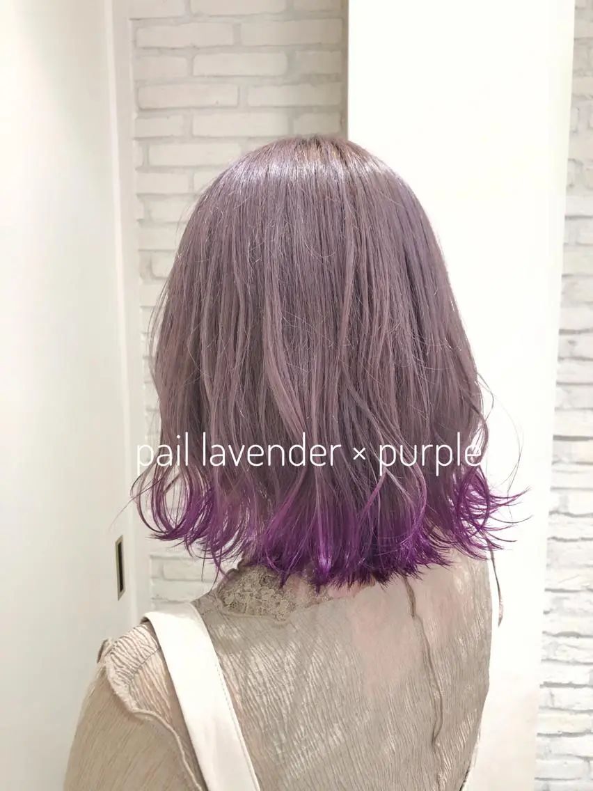 ミディアム カラー ブリーチ ラベンダーカラー パープルカラー 大平 美沙のヘアスタイル