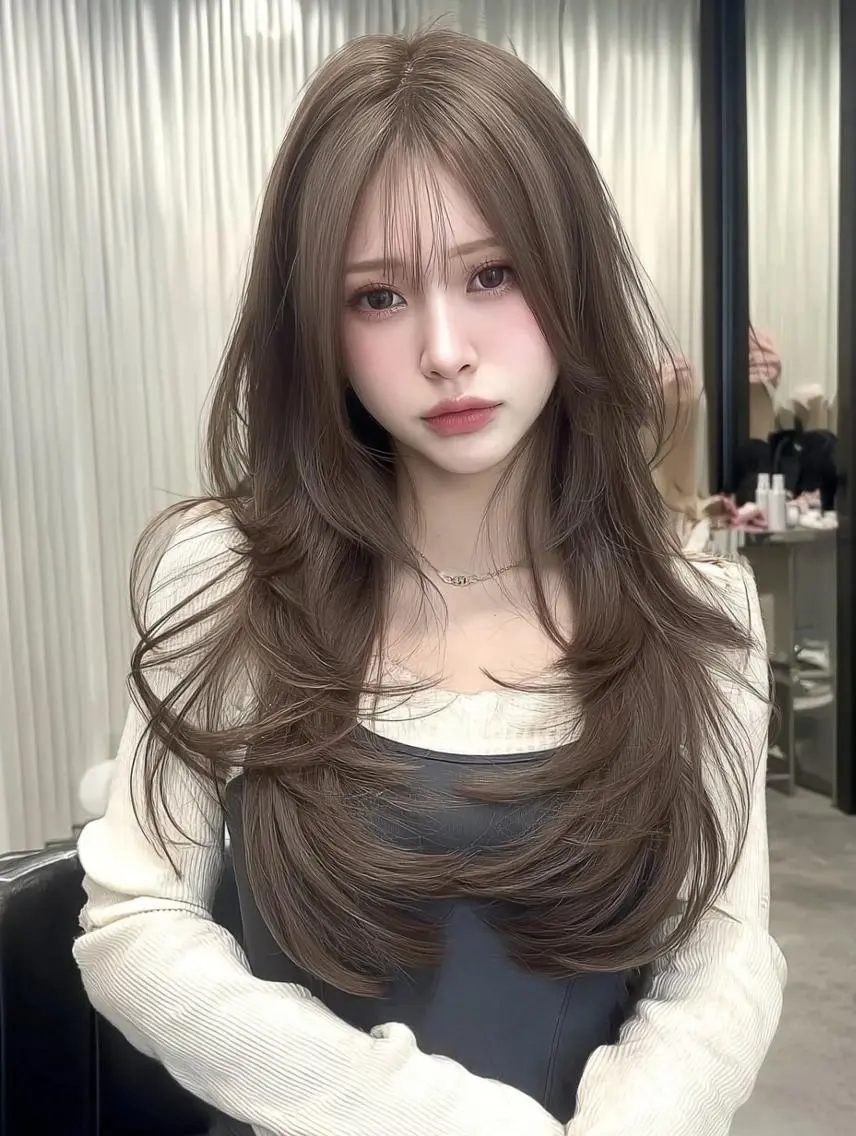ロング カラー ブリーチ ダブルカラー 髪質改善 縮毛矯正 トリートメント ヘアカラー トリートメント レイヤーカット✨ 福井雄登のヘアスタイル