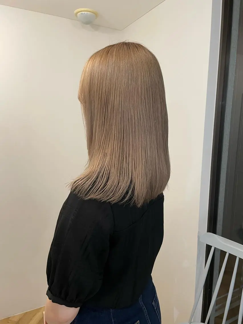 カラー ベージュカラー ミルクティーベージュ パーマモデル/ 🌷内藤美乃🌷のヘアスタイル