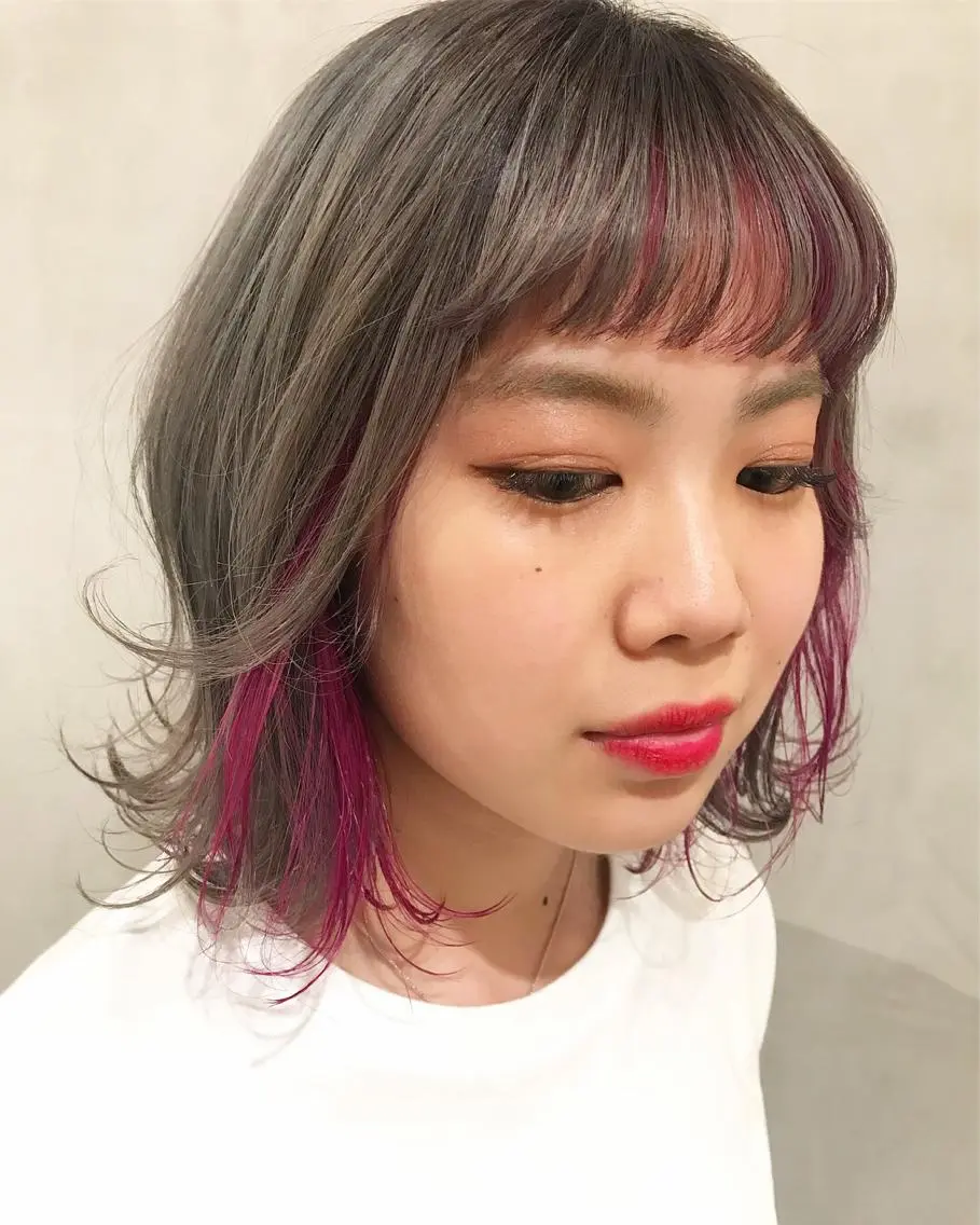 ミディアム カラー ピンクカラー ヘアカラー トリートメント 優作 〜圧倒的信頼〜のヘアスタイル