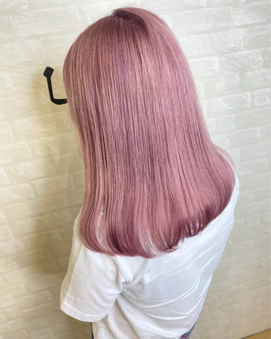 セミロング カラー ブリーチ ハイトーンカラー ラベンダーカラー ピンクカラー ピンクラベンダー 多田 悦淳のヘアスタイル