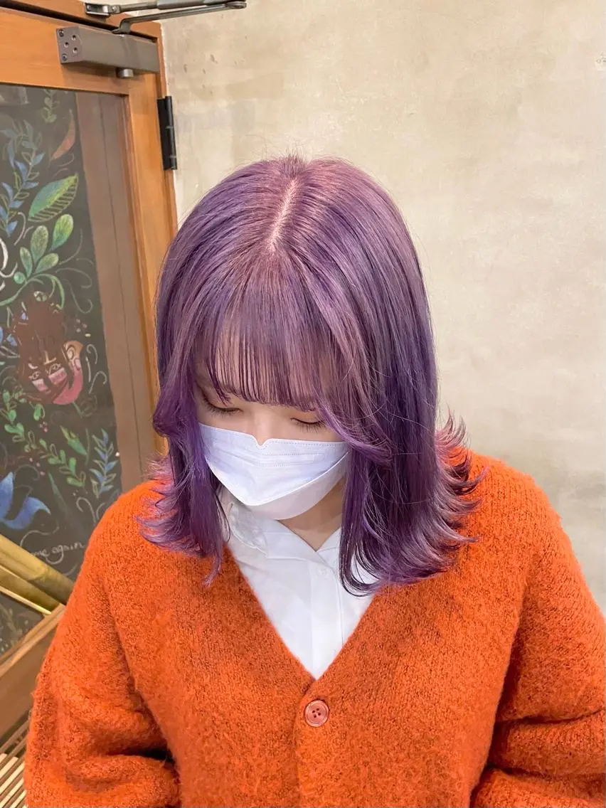 ミディアム カラー ヘアアレンジ ヘアカラー 【ピンク/韓国ヘア/ ヘアセット】亜海のヘアスタイル
