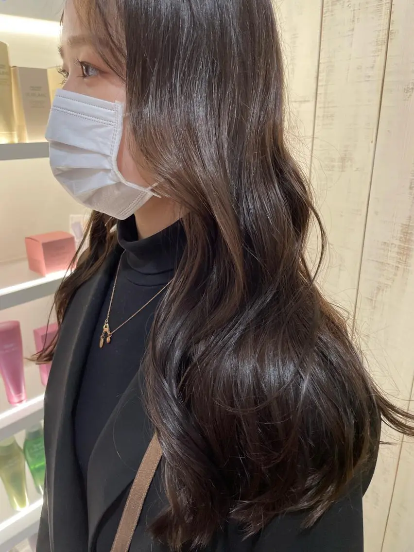 ロング カット ヘアカラー トリートメント 韓国ヘア🇰🇷船橋 髪質改善/上野愛果のヘアスタイル