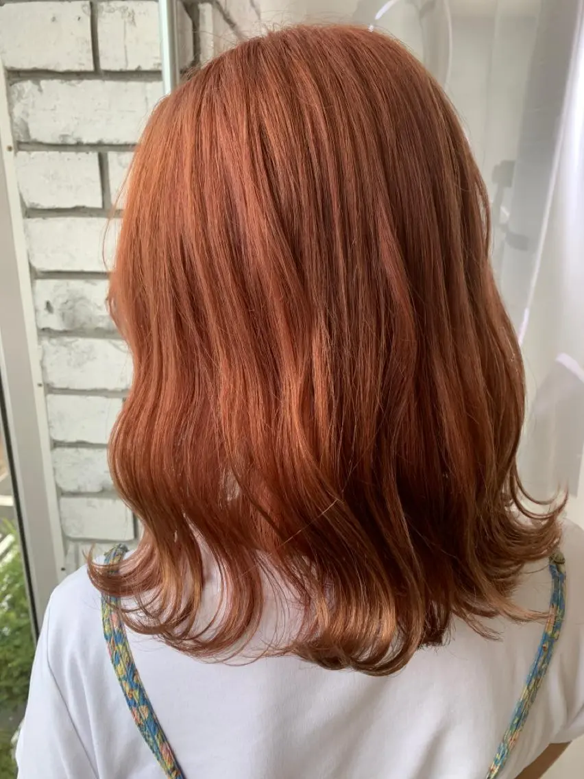 ミディアム カラー オレンジ ヘアカラー トリートメント LUXBE LUCEのヘアスタイル