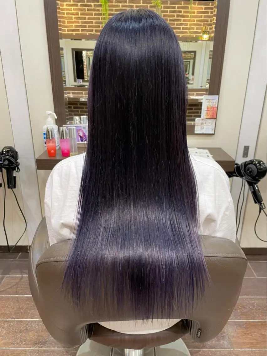 ロング カラー カットパーマ 🌀あさみのヘアスタイル