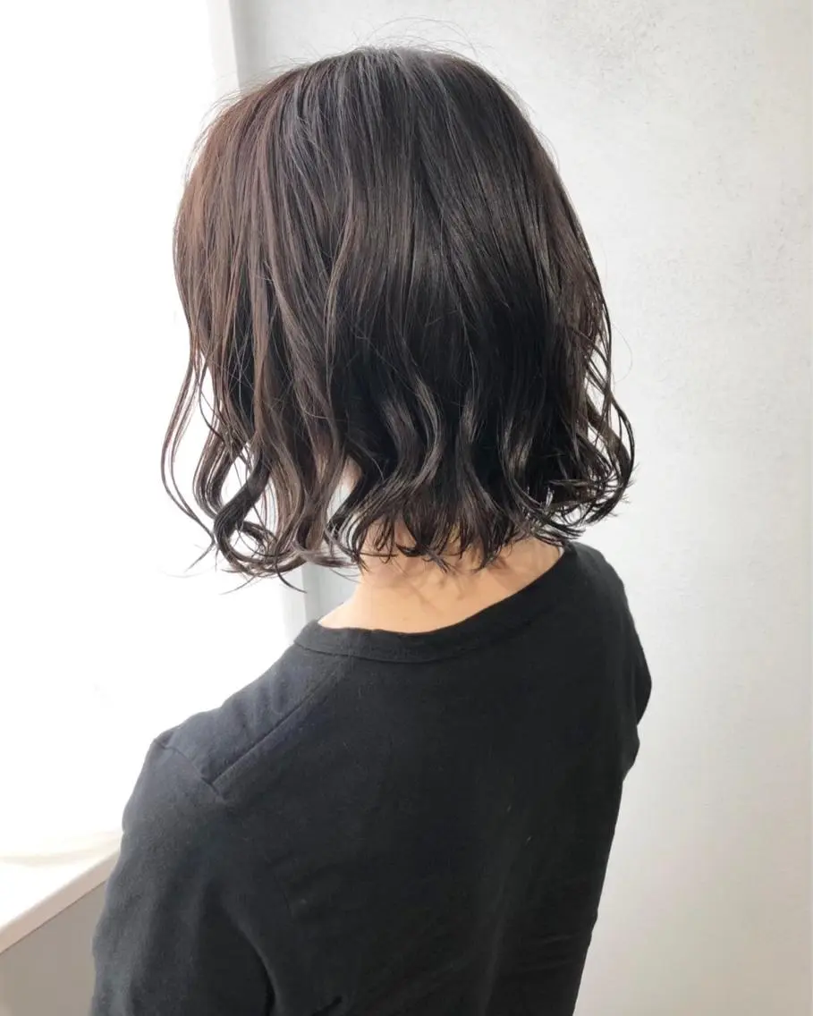 ショート パーマ カット パーマ トリートメント ボブパーマコテ巻き風 パーマNo1深江秀平のヘアスタイル