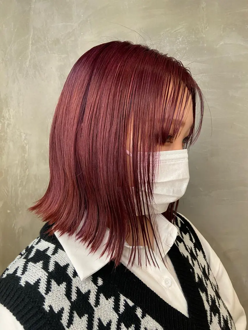 ミディアム カラー カット ヘアカラー トリートメント 酸性縮毛矯正 Coreすずのヘアスタイル