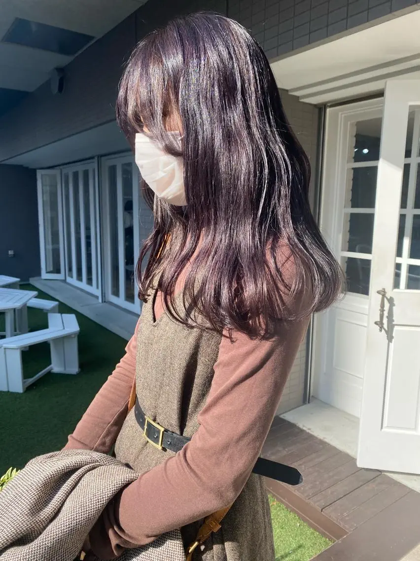 ロング カラー ヘアアレンジ ラベンダーカラー ヘアカラー トリートメント ベージュカラー /aibiのヘアスタイル