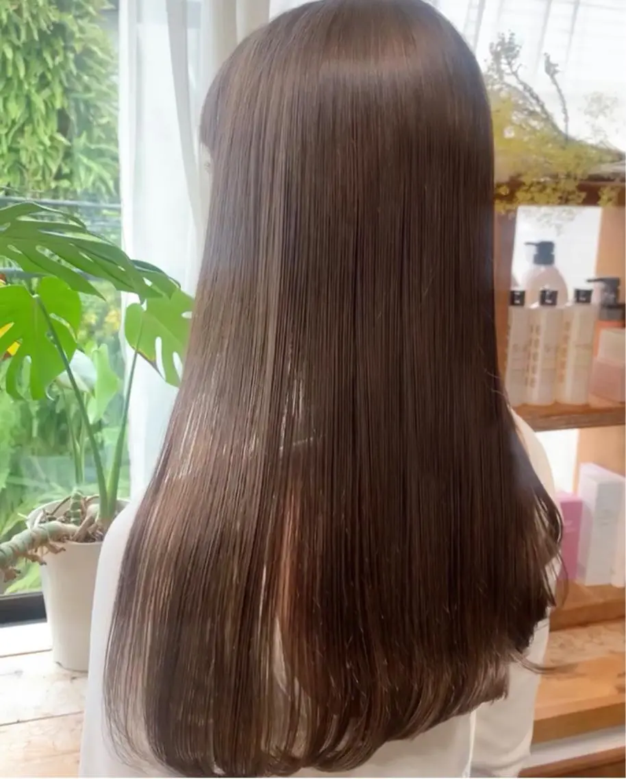 ロング カラー ベージュカラー オリーブベージュ まろやか透明感カラー ♡MANAのヘアスタイル