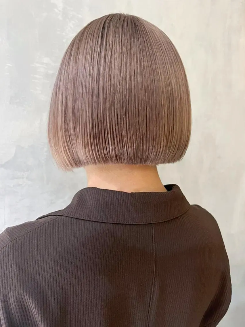 ミディアム カラー ブラウンカラー ピンクカラー ピンクブラウン ボブ ITbyALBUM 藤沢店のヘアスタイル