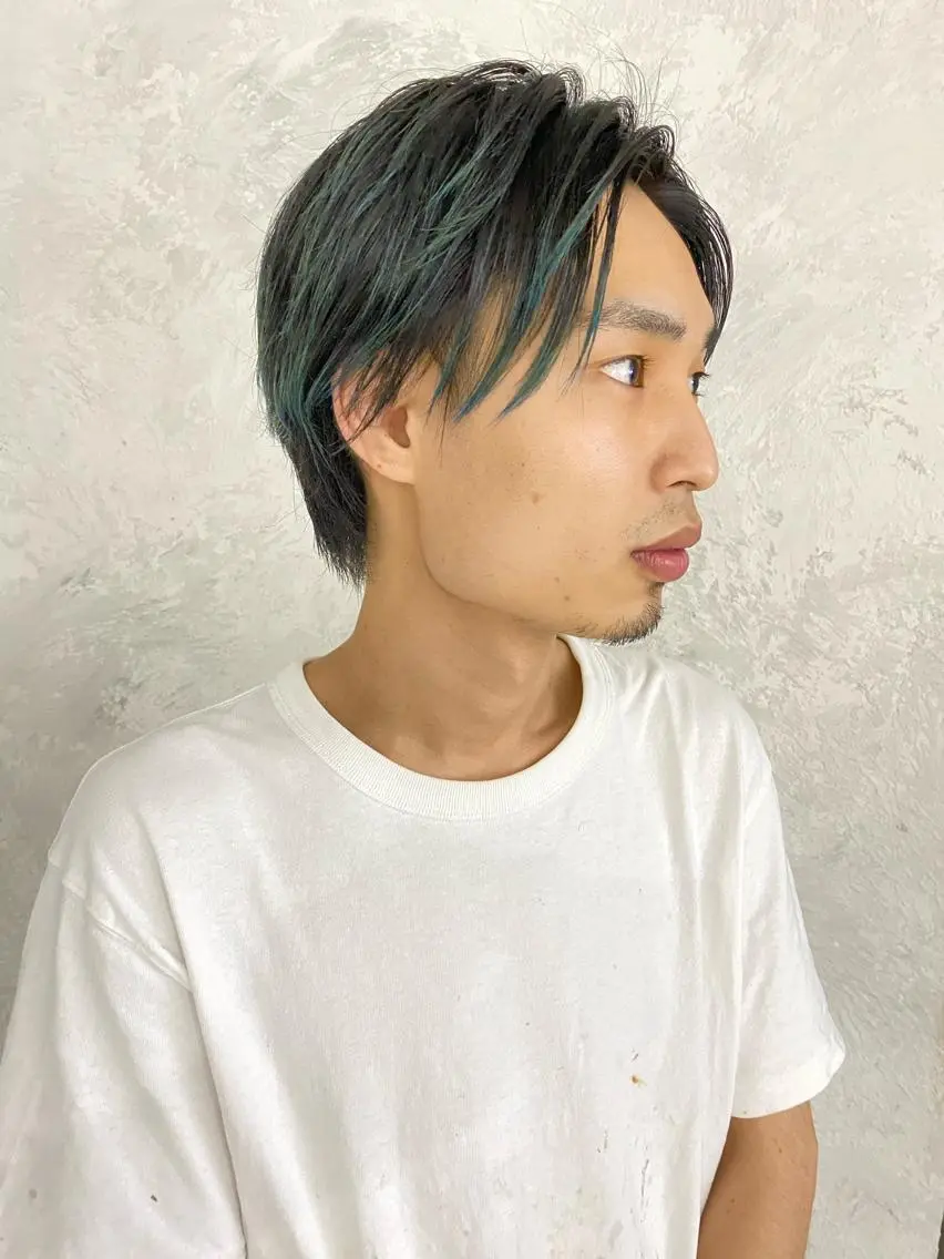 ショート カラー パーマ ヘアアレンジ メンズ キッズ ネイル マツエク・マツパ メンズネイル 森貴裕/ニュアンス パーマ/オリーブのヘアスタイル