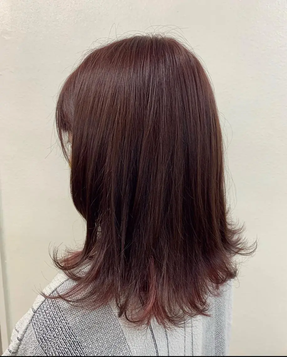 ミディアム ヘアカラー 顔周りレイヤー/新宿 /モテ艶カラー/航介のヘアスタイル