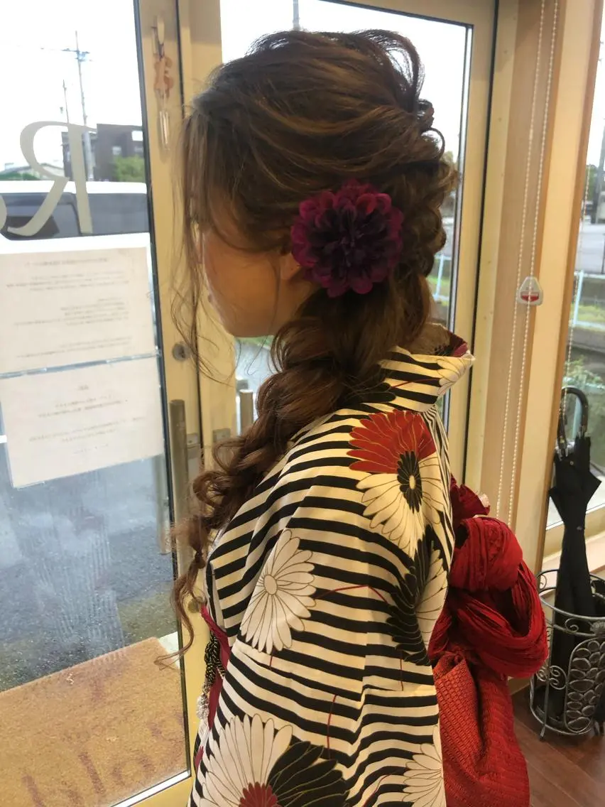 ヘアアレンジ 浴衣 ヘアセット 古山 勇太のヘアスタイル