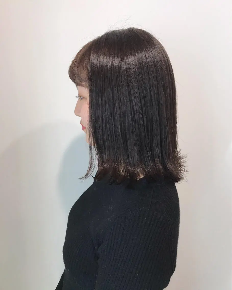 カラー ベージュカラー オリーブベージュ レイヤー/大人ボブ| ワタナベ リョウカのヘアスタイル