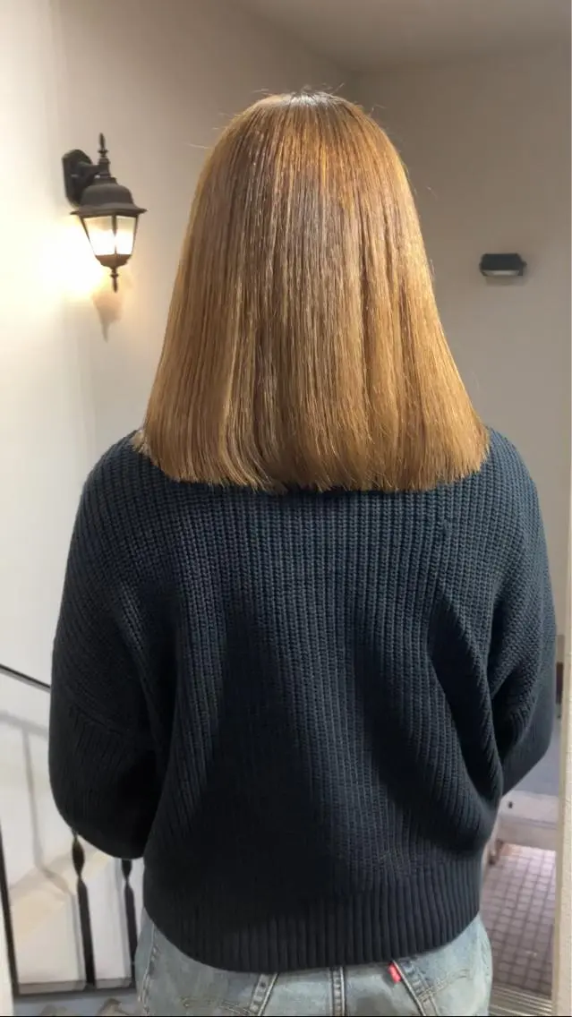 ミディアム くせ毛 髪質改善 縮毛矯正 wa daのヘアスタイル