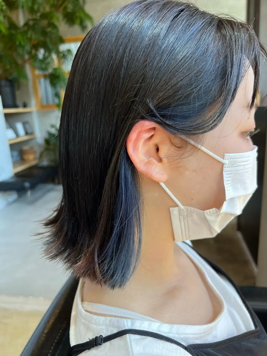 セミロング カラー セミロングパーマ ハイライトカラー イルミナカラー ボブ ハイライト シンヤヘアーズ 泉大津本店のヘアスタイル