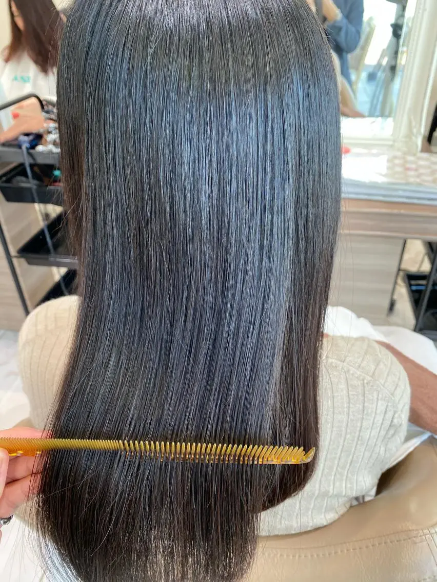 セミロング パーマ 髪質改善 縮毛矯正 トリートメント 清野 大のヘアスタイル