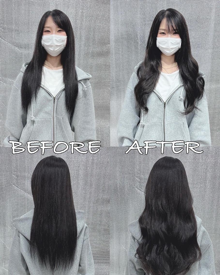 ロング ヘアアレンジ カラー シールエクステ バレイヤージュ ブリーチ ケアブリーチ ダブルカラー LIP 大阪本店 エクステ MISAのヘアスタイル