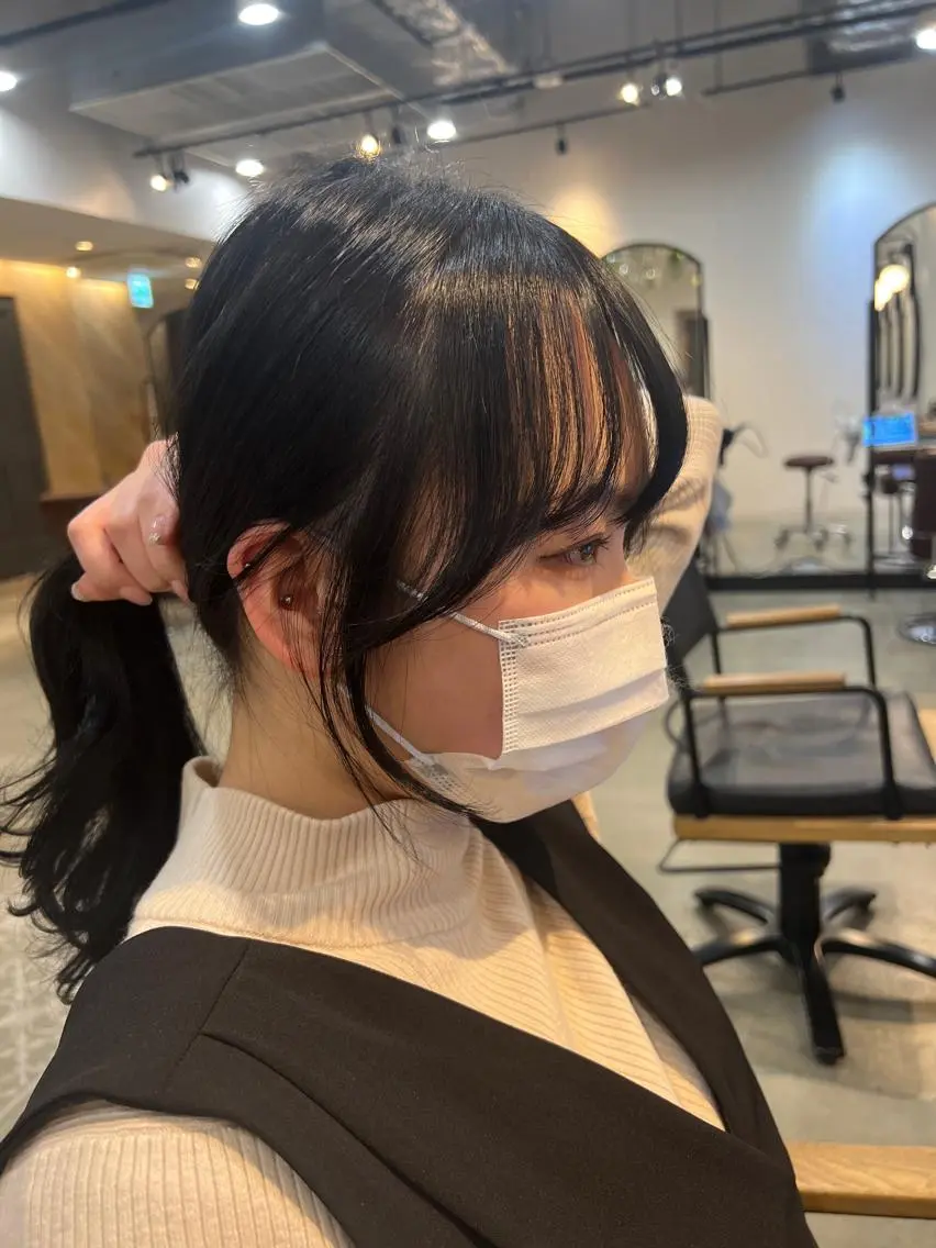 ミディアム カラー 顔周りカット beleefric 🩵チセのヘアスタイル