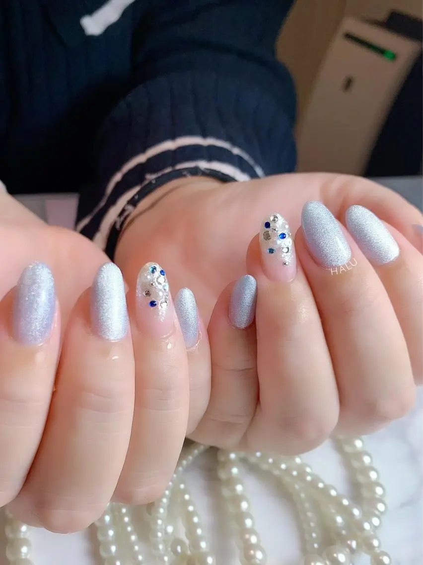 ネイル ブルー HALU ハルのネイルデザイン