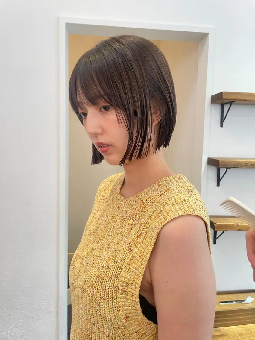ショート カラー カット ヘアカラー 抜け感ボブ×パーマ |kazaneのヘアスタイル