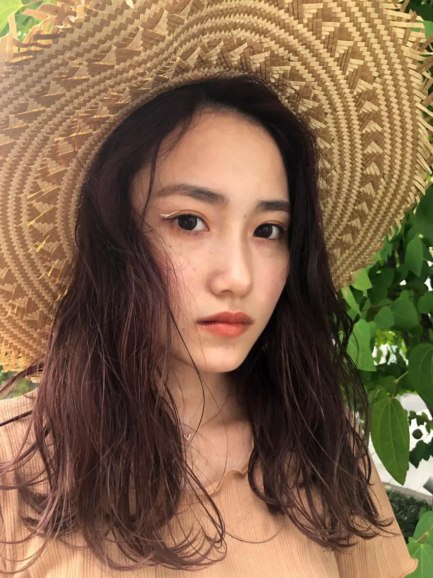 ロング カラー ヘアアレンジ 渋谷 留菜のヘアスタイル