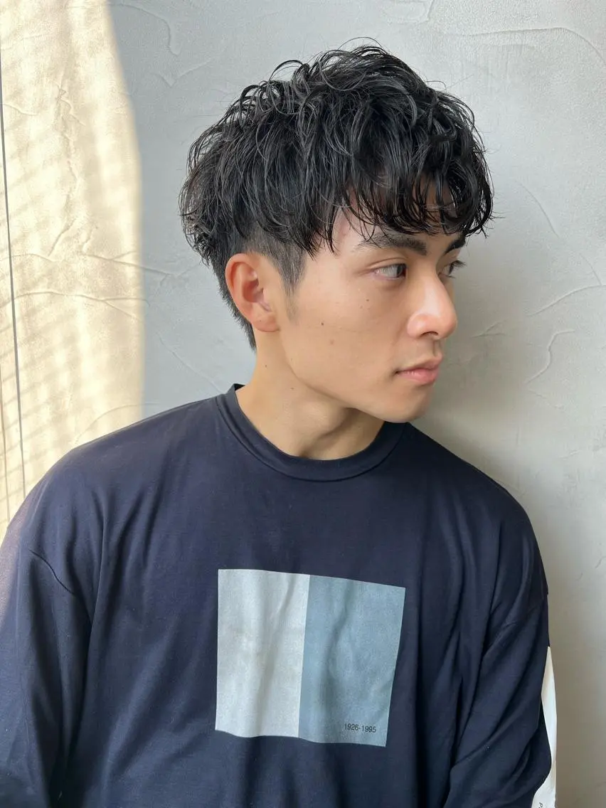 パーマ メンズ マッシュ メンズパーマ 表参道メンズカット hikariのヘアスタイル