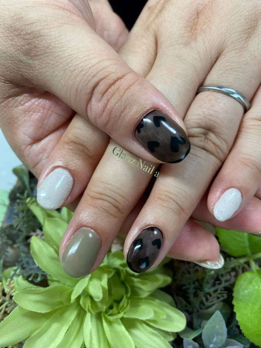 ネイル アートネイル ハート ピンク Glanz  Nail aのネイルデザイン