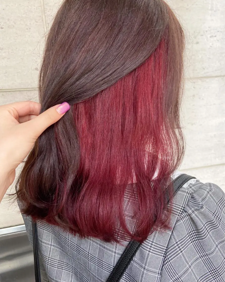 ミディアム カラー ヘアアレンジ ヘアカラー トリートメント Trip大名 AZUのヘアスタイル