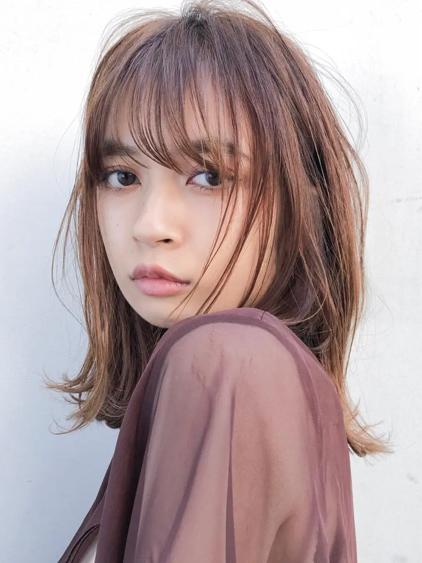 ミディアム カラー ブリーチ ブリーチなしカラー 本物の髪質改善･ 縮毛矯正専門/庭田のヘアスタイル