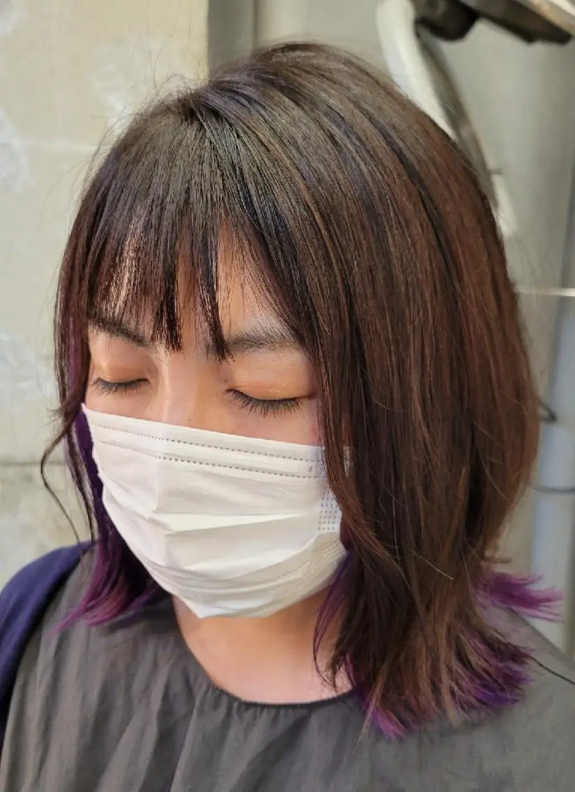 ミディアム カラー アッシュ アッシュブラウン ブラウンカラー インナーカラー カット ヘアカラー 💐Romio綱島 　大墨💐のヘアスタイル