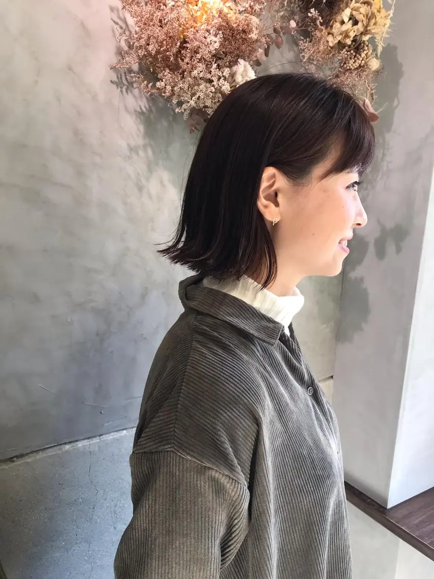 ミディアム カット ヘアカラー トリートメント ayane⭐️ボブ・ ショート・パーマのヘアスタイル