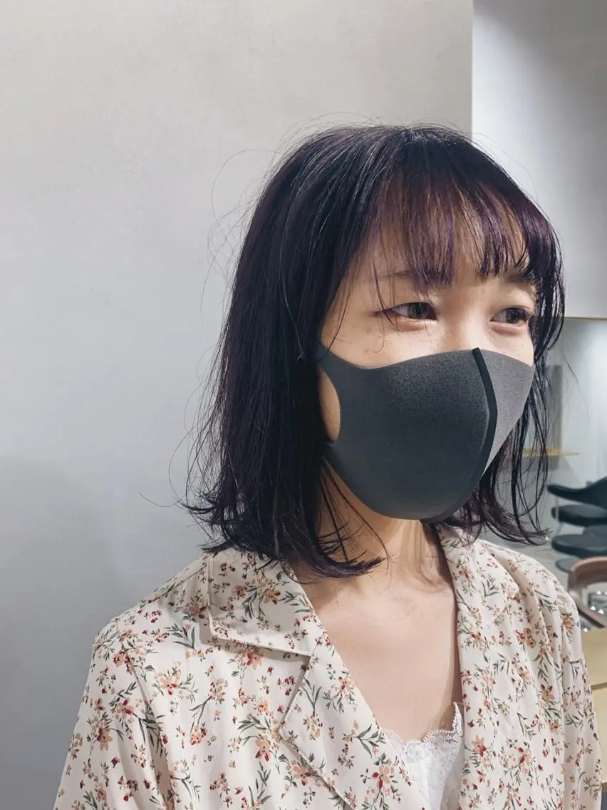 ミディアム カラー ヘアアレンジ ボブパーマコテ巻き風 パーマNo1深江秀平のヘアスタイル