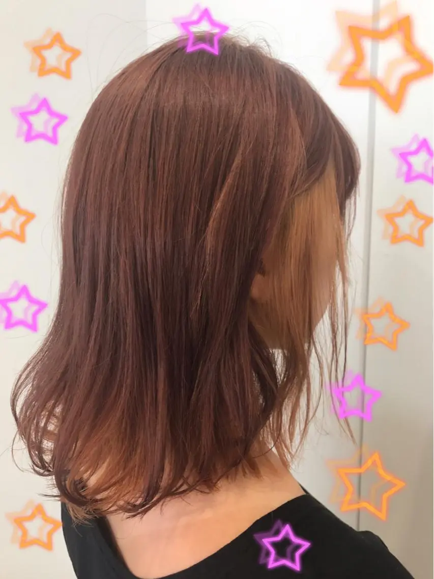 カラー オレンジ 新宿駅近♡個室 ♡関口三都季🌜のヘアスタイル