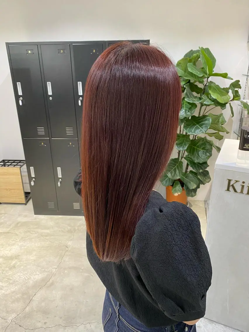 ロング カラー ベージュカラー ブリーチ カシス ブリーチなしカラー ピンクカラー メンズカット/中西 きょうかのヘアスタイル