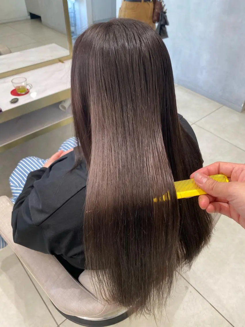 ロング 縮毛矯正 トリートメント 渡辺 亮/髪質改善 レイヤーカットのヘアスタイル