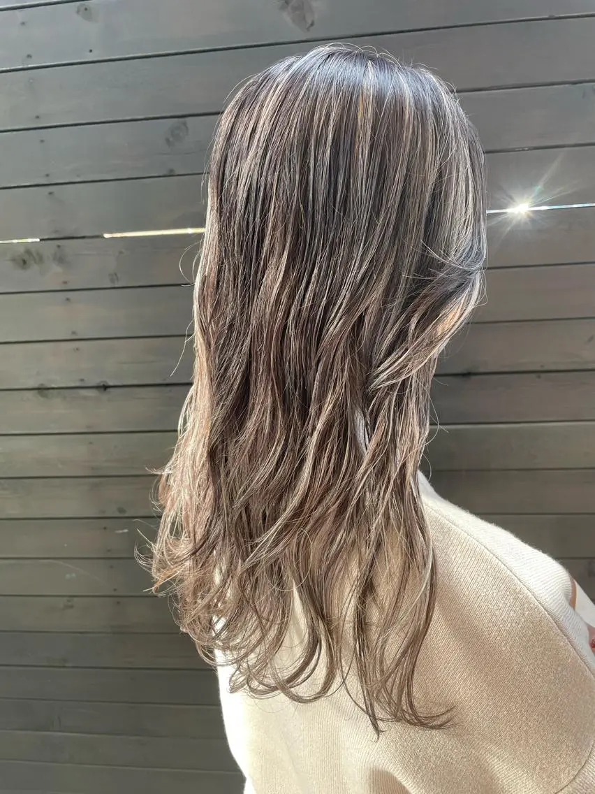 ロング カラー ハイライトカラー ハイライト むらまつ えりこのヘアスタイル