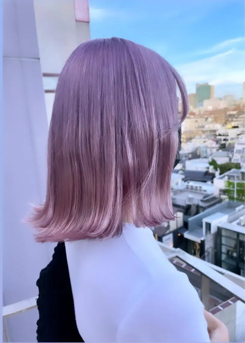 ミディアム カラー ダブルカラー 髪質改善ストレート 韓国風レイヤー池袋のヘアスタイル