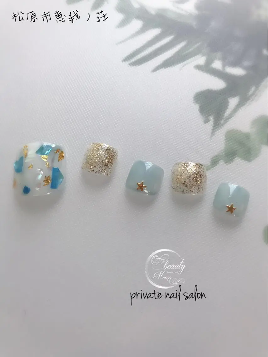ネイル フットネイル ジェルネイル パラジェル beauty ☪︎moonのネイルデザイン
