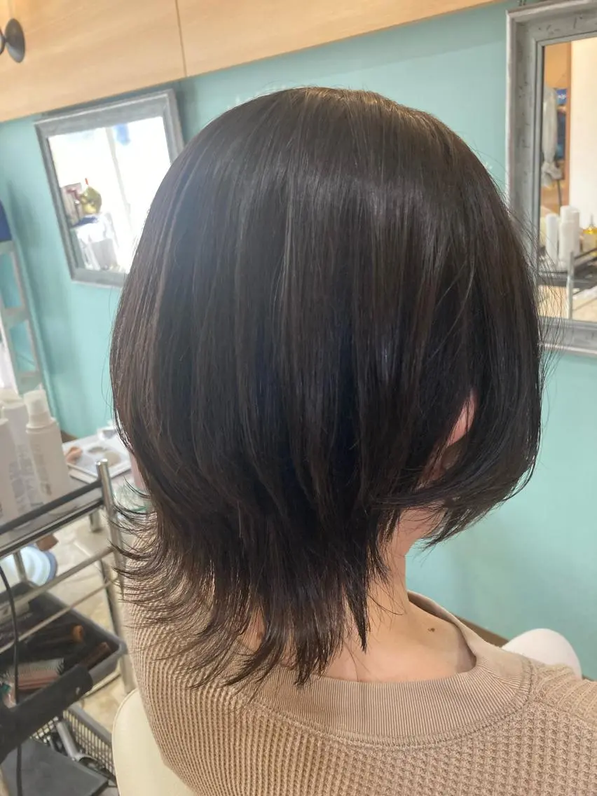 ミディアム 谷川 穂のヘアスタイル